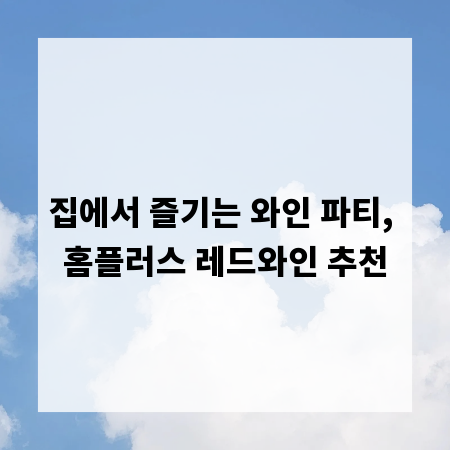 집에서 즐기는 와인 파티, 홈플러스 레드와인 추천