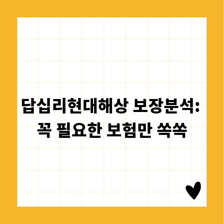 답십리현대해상 보장분석: 꼭 필요한 보험만 쏙쏙