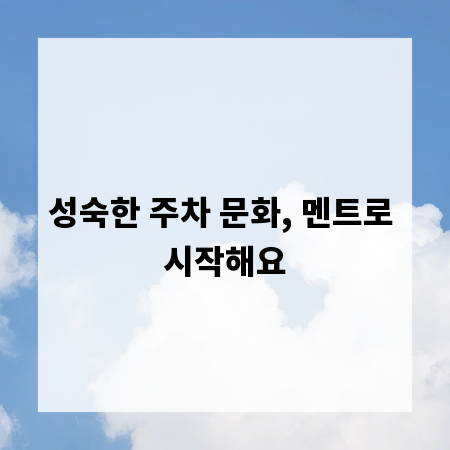 성숙한 주차 문화, 멘트로 시작해요