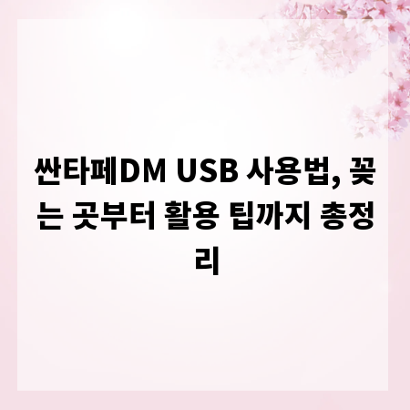 싼타페DM USB 사용법, 꽂는 곳부터 활용 팁까지 총정리