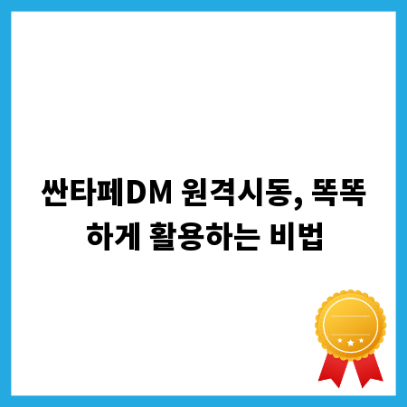 싼타페DM 원격시동, 똑똑하게 활용하는 비법