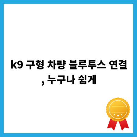 k9 구형 차량 블루투스 연결, 누구나 쉽게