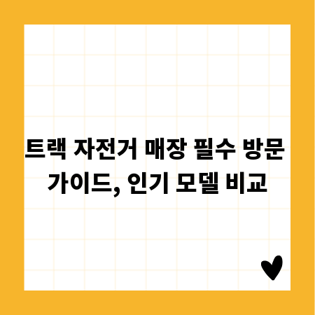 트랙 자전거 매장 필수 방문 가이드, 인기 모델 비교