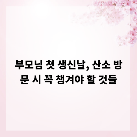 부모님 첫 생신날, 산소 방문 시 꼭 챙겨야 할 것들