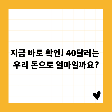 지금 바로 확인! 40달러는 우리 돈으로 얼마일까요?