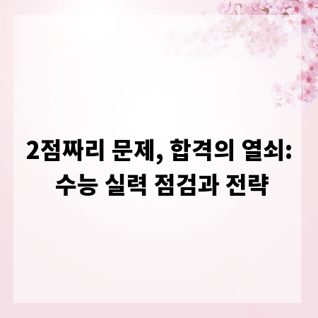 2점짜리 문제, 합격의 열쇠: 수능 실력 점검과 전략