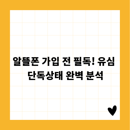 알뜰폰 가입 전 필독! 유심 단독상태 완벽 분석