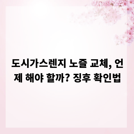 도시가스렌지 노즐 교체, 언제 해야 할까? 징후 확인법