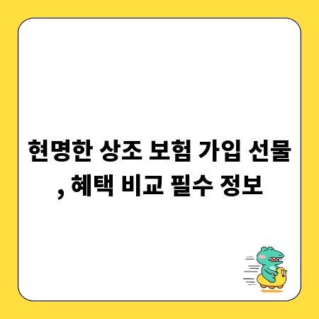 현명한 상조 보험 가입 선물, 혜택 비교 필수 정보