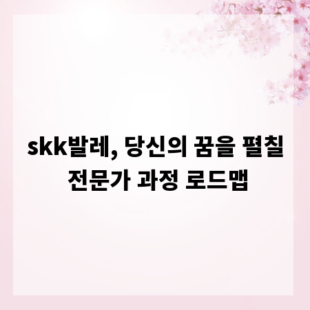 skk발레, 당신의 꿈을 펼칠 전문가 과정 로드맵