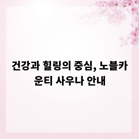 건강과 힐링의 중심, 노블카운티 사우나 안내