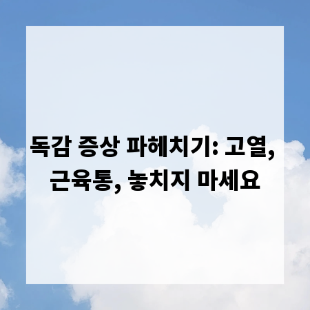 독감 증상 파헤치기: 고열, 근육통, 놓치지 마세요
