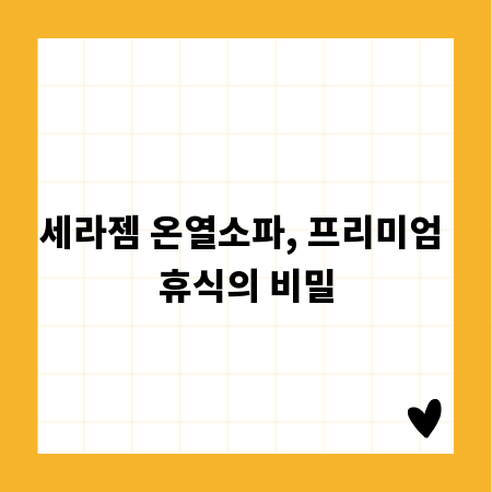 세라젬 온열소파, 프리미엄 휴식의 비밀