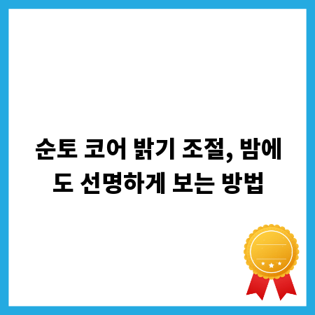 순토 코어 밝기 조절, 밤에도 선명하게 보는 방법