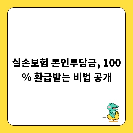 실손보험 본인부담금, 100% 환급받는 비법 공개