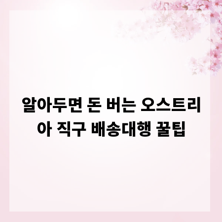 알아두면 돈 버는 오스트리아 직구 배송대행 꿀팁