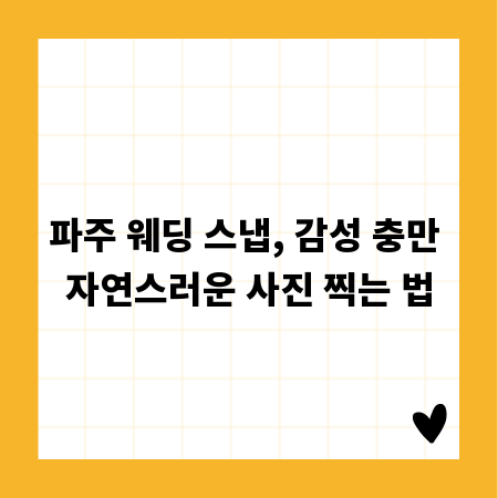파주 웨딩 스냅, 감성 충만 자연스러운 사진 찍는 법