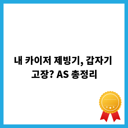 내 카이저 제빙기, 갑자기 고장? AS 총정리