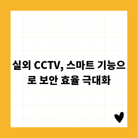 실외 CCTV, 스마트 기능으로 보안 효율 극대화