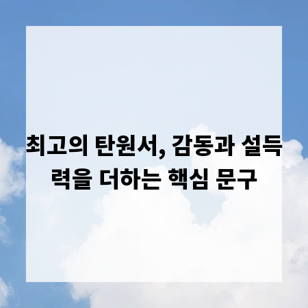 최고의 탄원서, 감동과 설득력을 더하는 핵심 문구