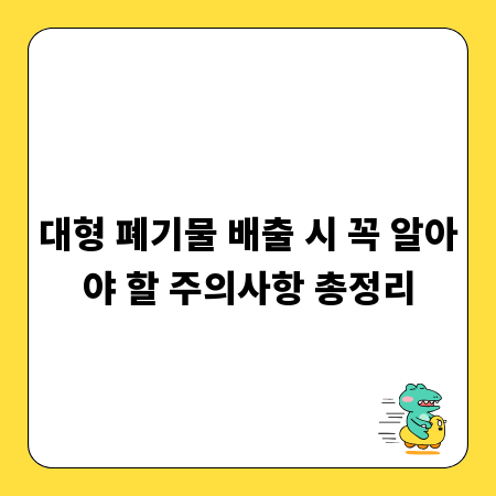 대형 폐기물 배출 시 꼭 알아야 할 주의사항 총정리