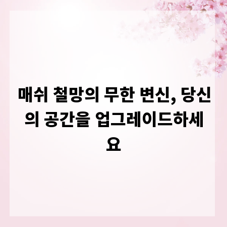 매쉬 철망의 무한 변신, 당신의 공간을 업그레이드하세요