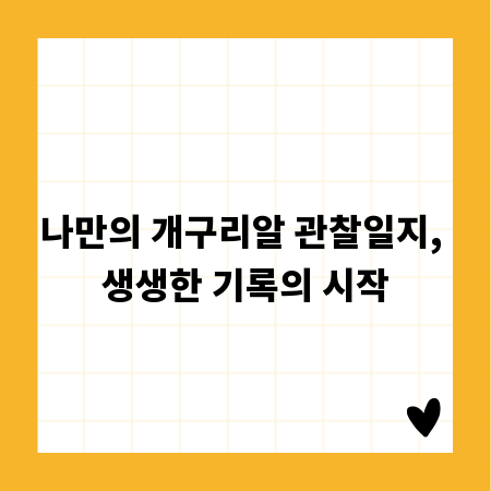나만의 개구리알 관찰일지, 생생한 기록의 시작