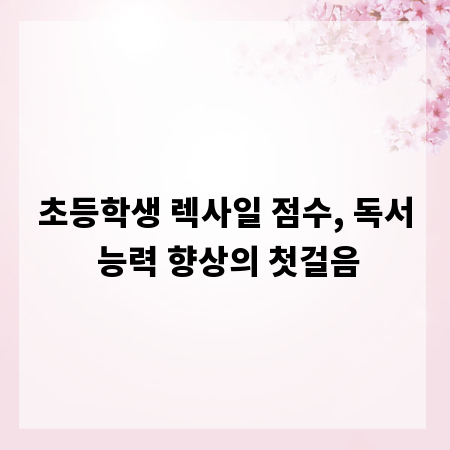 초등학생 렉사일 점수, 독서 능력 향상의 첫걸음