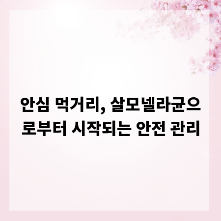 안심 먹거리, 살모넬라균으로부터 시작되는 안전 관리