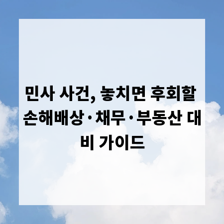 민사 사건, 놓치면 후회할 손해배상&middot;채무&middot;부동산 대비 가이드