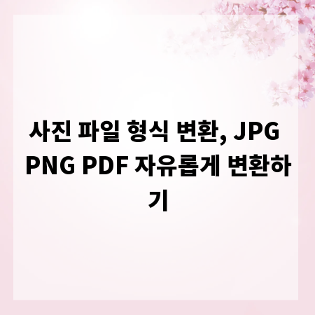 사진 파일 형식 변환, JPG PNG PDF 자유롭게 변환하기