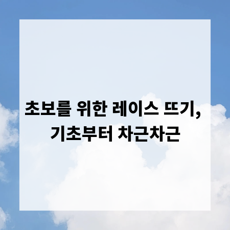 초보를 위한 레이스 뜨기, 기초부터 차근차근