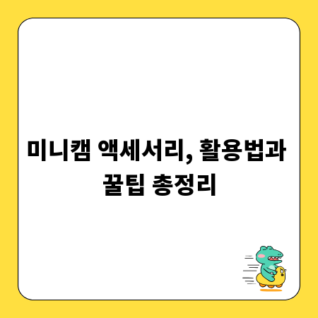 미니캠 액세서리, 활용법과 꿀팁 총정리