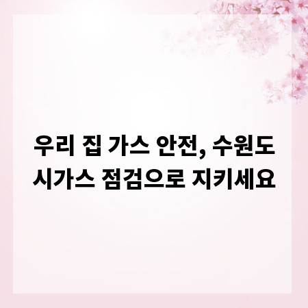 우리 집 가스 안전, 수원도시가스 점검으로 지키세요