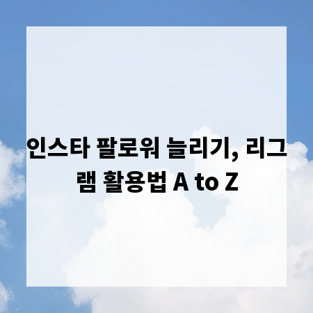 인스타 팔로워 늘리기, 리그램 활용법 A to Z
