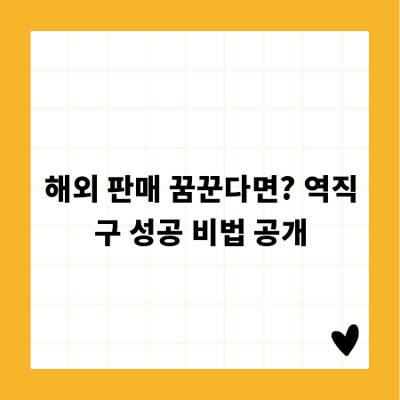 해외 판매 꿈꾼다면? 역직구 성공 비법 공개