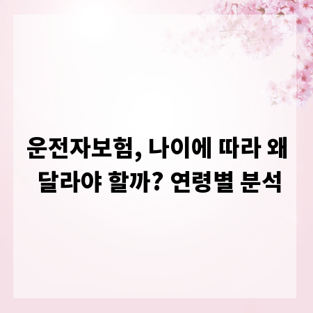 운전자보험, 나이에 따라 왜 달라야 할까? 연령별 분석