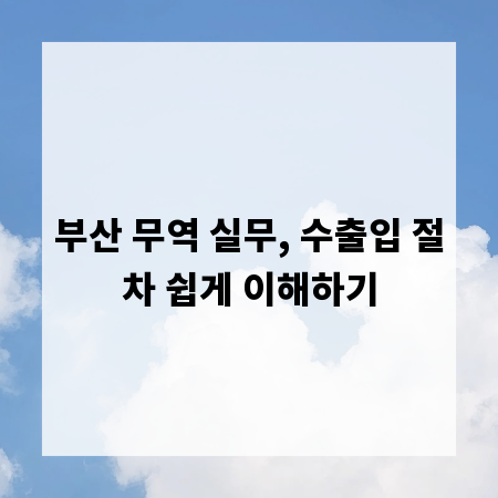 부산 무역 실무, 수출입 절차 쉽게 이해하기