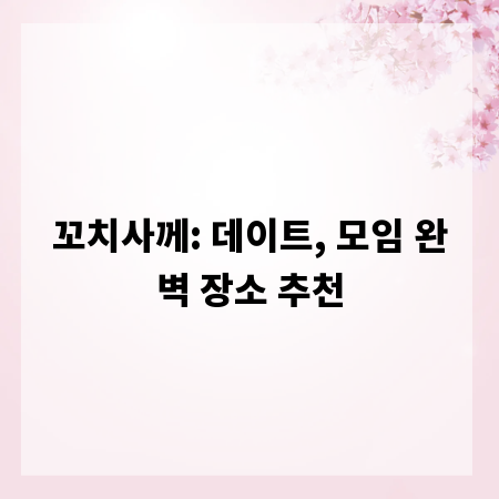 꼬치사께: 데이트, 모임 완벽 장소 추천