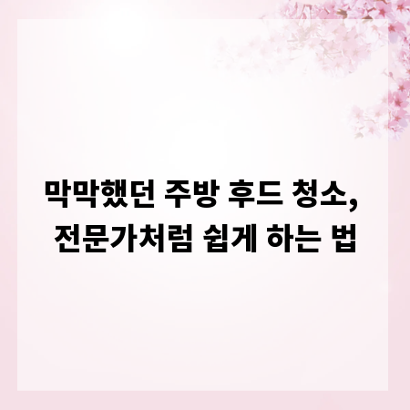 막막했던 주방 후드 청소, 전문가처럼 쉽게 하는 법