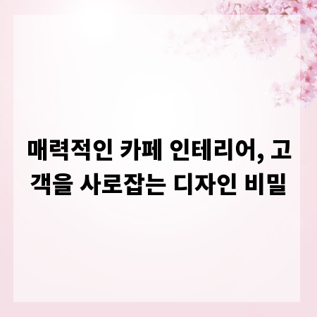 매력적인 카페 인테리어, 고객을 사로잡는 디자인 비밀