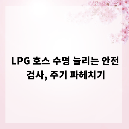 LPG 호스 수명 늘리는 안전 검사, 주기 파헤치기