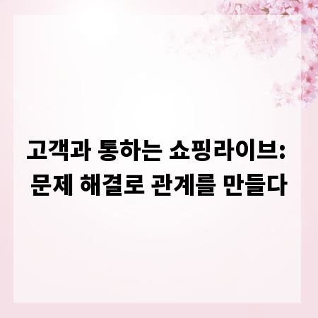 고객과 통하는 쇼핑라이브: 문제 해결로 관계를 만들다