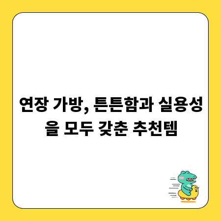 연장 가방, 튼튼함과 실용성을 모두 갖춘 추천템
