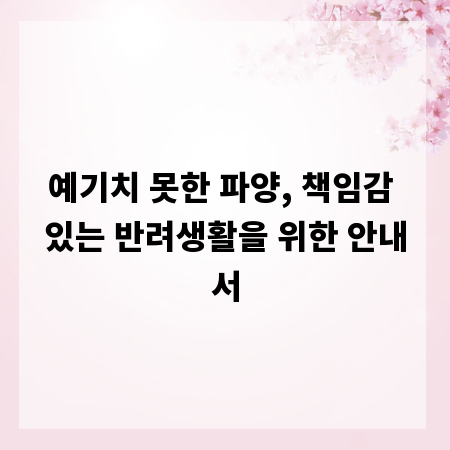 예기치 못한 파양, 책임감 있는 반려생활을 위한 안내서