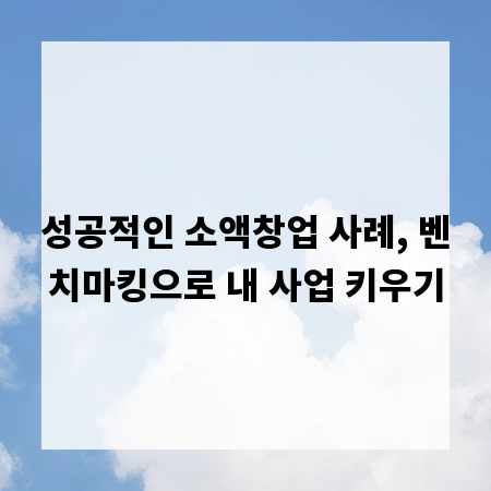 성공적인 소액창업 사례, 벤치마킹으로 내 사업 키우기
